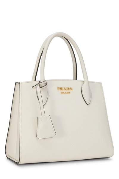 White Saffiano Convertible Handbag Small, , large