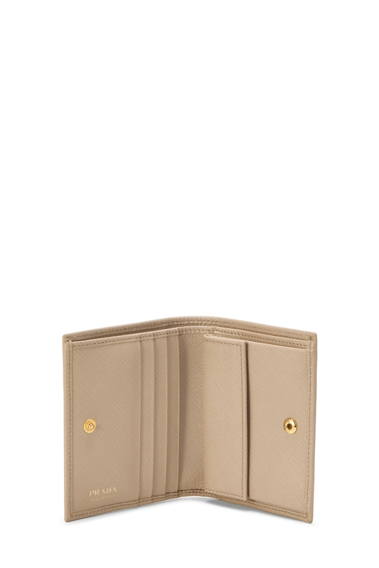 Beige Saffiano Compact Wallet, , large image number 3