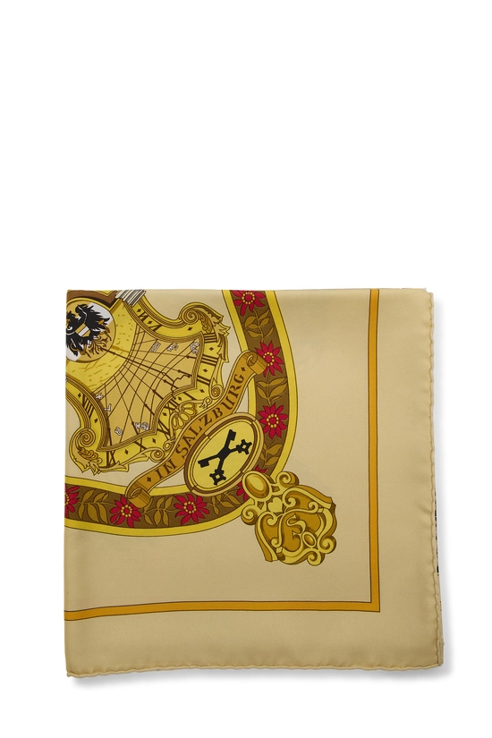 Yellow & Multicolor 'Salzburg' Silk Scarf 90, , large image number 1