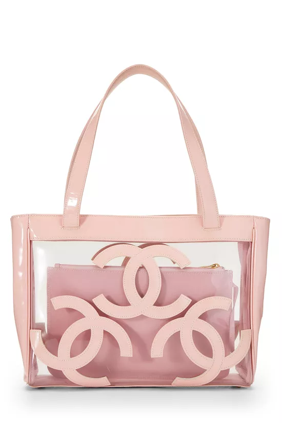 Pink Vinyl 3 'CC' Tote Bag Medium, , large image number 3