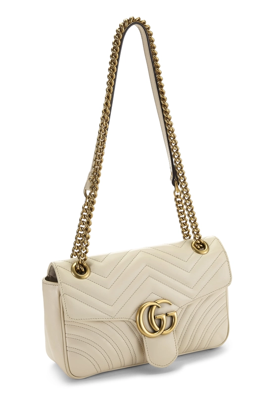 Cream Leather GG Marmont Matelass&eacute; Shoulder Bag Small, , large image number 1