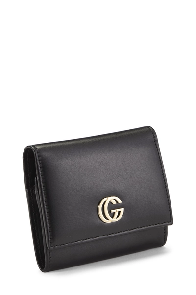 Black Leather Compact Wallet, , large