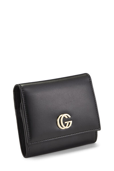 Black Leather Compact Wallet, , large