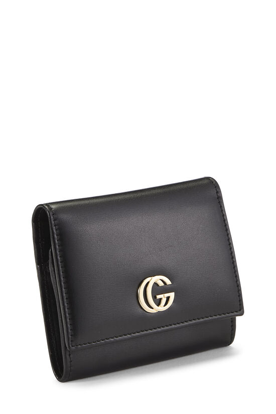 Black Leather Compact Wallet, , large image number 1