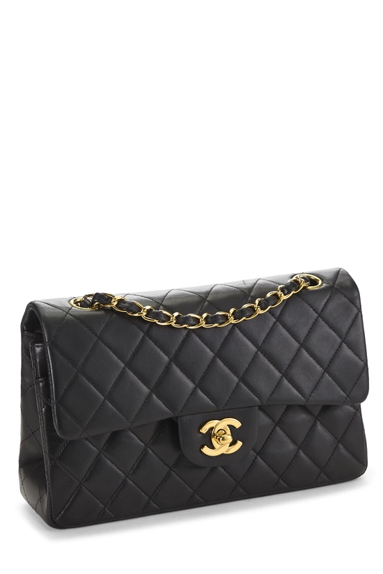 Black Quilted Lambskin Classic Double Flap Small, , large image number 1