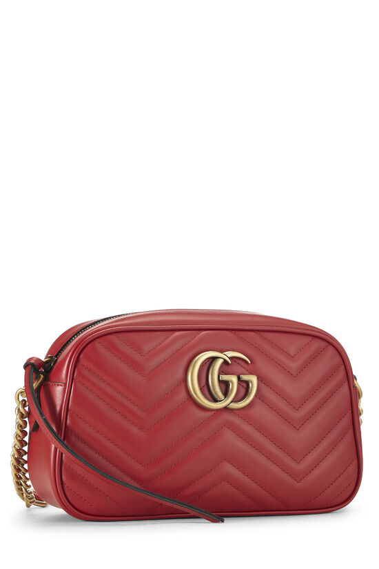 Red Leather GG Marmont Crossbody Bag Small, , large image number 1