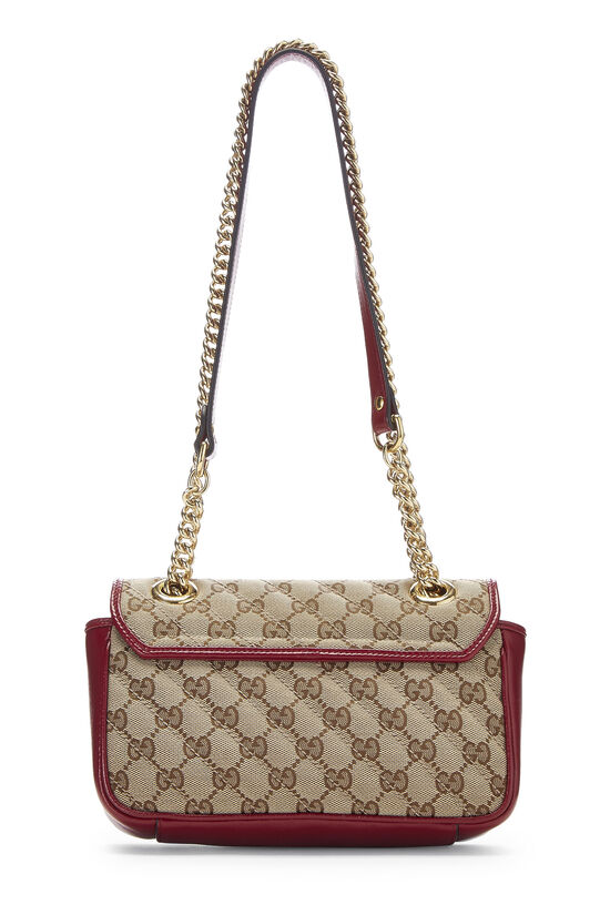 White GG Marmont monogram-print canvas and leather belt, Gucci