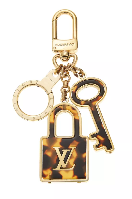 Gold & Faux Tortoiseshell Porte Cles Confidence Bag Charm, , large image number 0