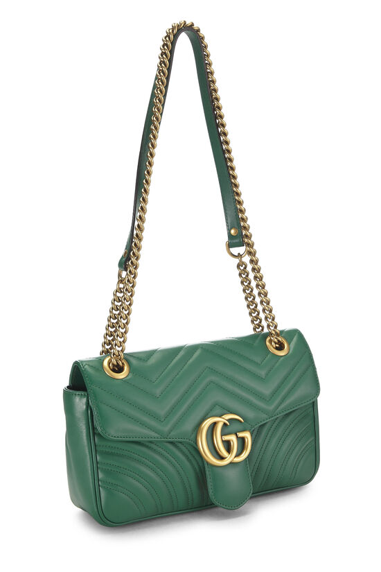 Green Leather GG Marmont Shoulder Bag Small, , large image number 1