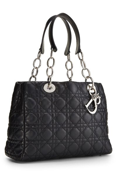 Black Cannage Quilted Lambskin Tote, , large