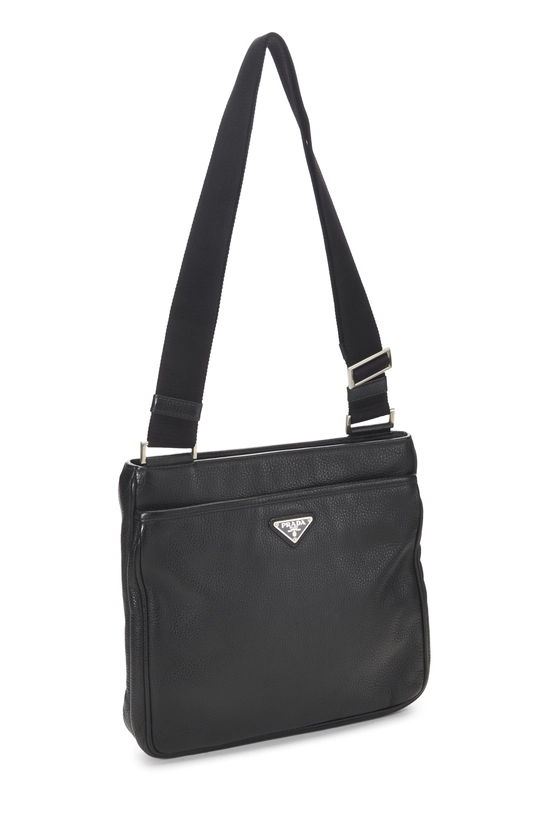 Black Vitello Daino Messenger, , large image number 1