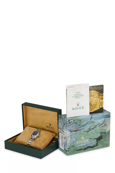 Blue & Stainless Steel Roman Dial Date 69190 26mm, , large