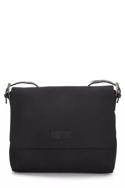 Black Techno Canvas Web Flap Messenger