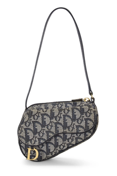 Christian Dior Navy Trotter Canvas Saddle Pouch