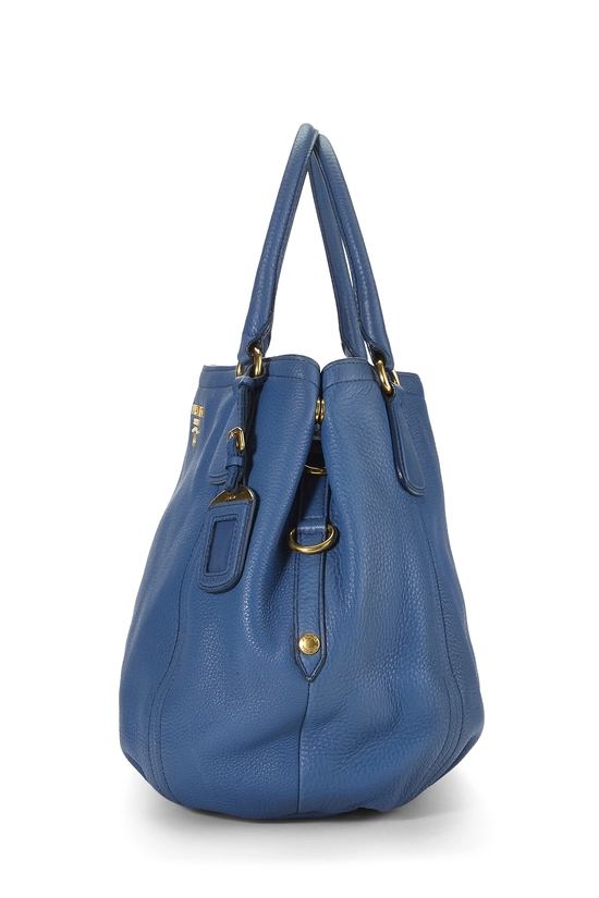Blue Vitello Daino Sacca 2 Manici, , large image number 2