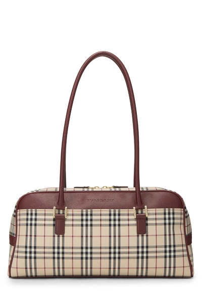 Burgundy House Check Jacquard Long Bowler Small