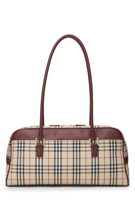Burgundy House Check Jacquard Long Bowler Small, , large image number 0