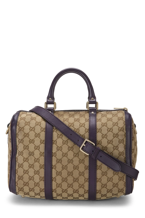 Purple GG Canvas Vintage Web Boston Bag Medium, , large image number 1