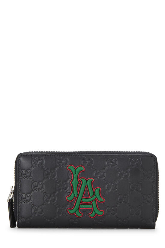 Black Guccissima LA Dodgers Zip Wallet, , large image number 0