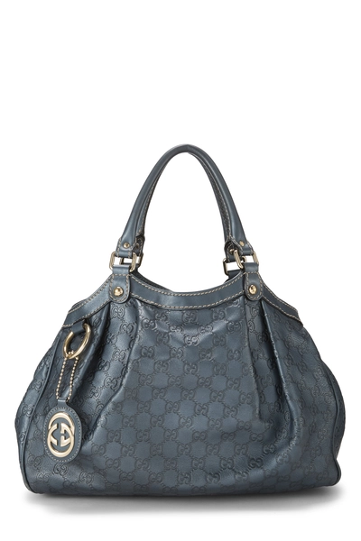 Blue Guccissima Sukey Tote