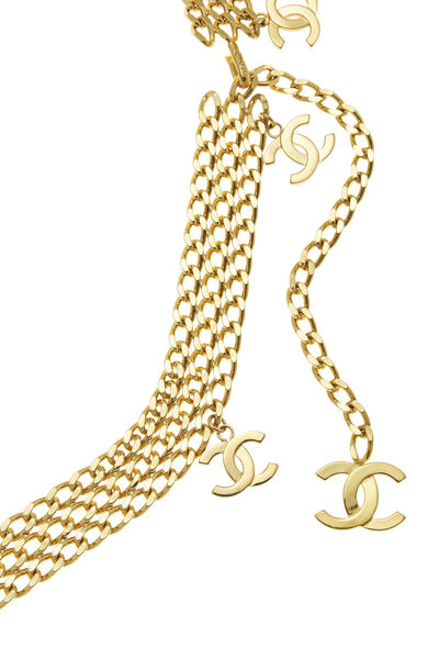 Gold 'CC' Chain Belt 3, , large