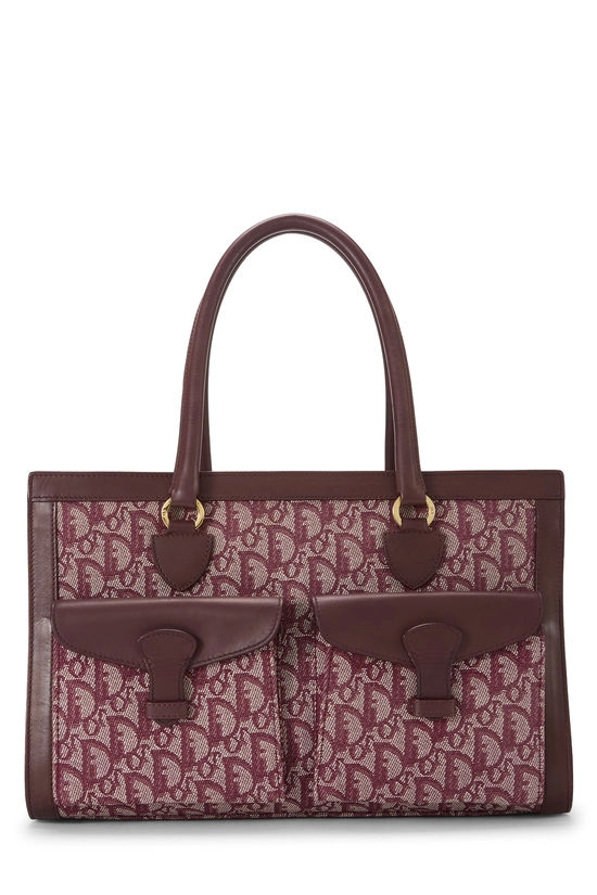 Burgundy Trotter Canvas Double Pocket Tote, , large image number 0