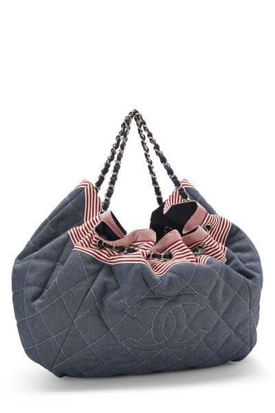 Navy Denim 'Coco Cabas' Tote Large, , large