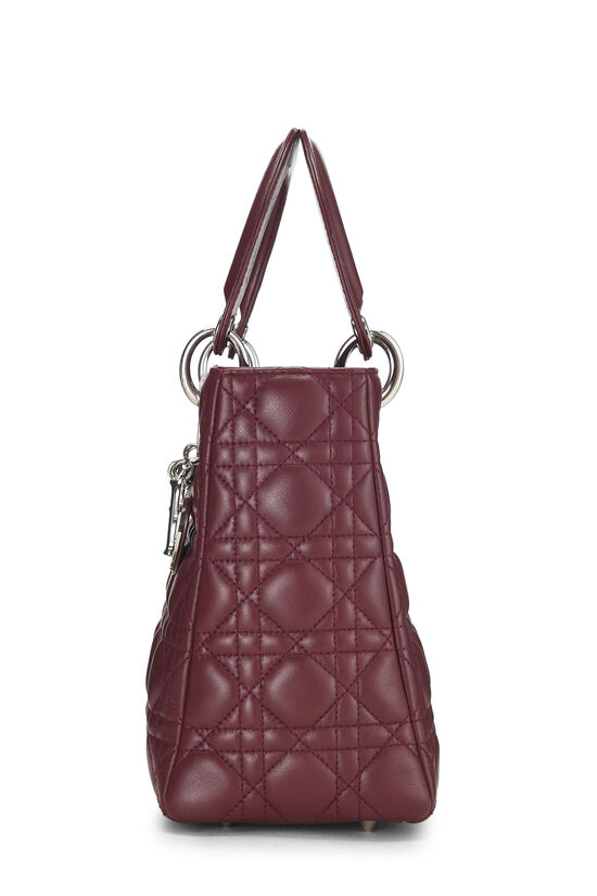 Burgundy Cannage Quilted Lambskin Lady Dior Small, , large image number 2