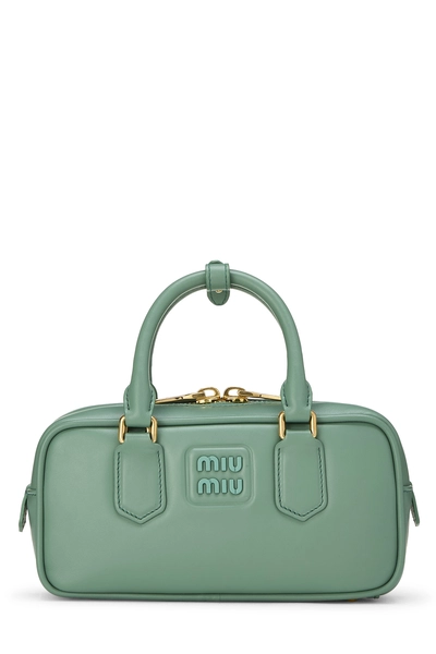 Green Calfskin Arcadie Top Handle Bag