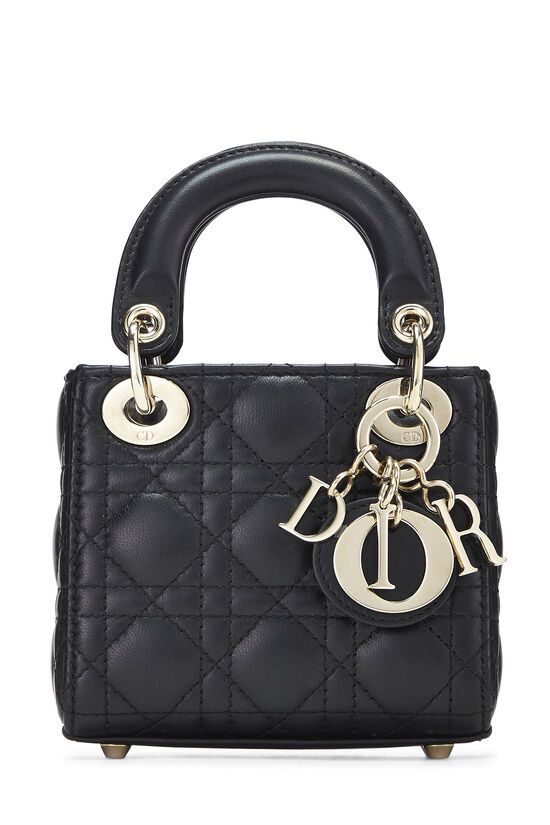 Black Cannage Lambskin Lady Dior Micro, , large image number 1