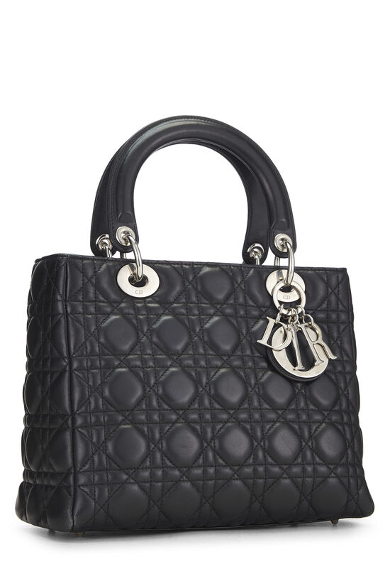 Black Cannage Quilted Lambskin Lady Dior Medium, , large image number 1