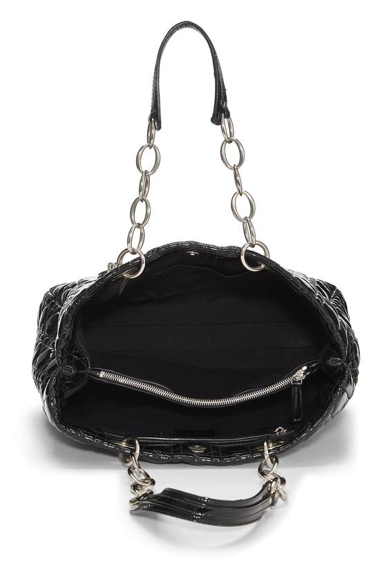 Black Patent Leather Soft Shopping Bag, , large image number 5