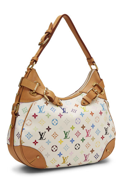 Takashi Murakami x Louis Vuitton White Monogram Multicolore Greta Hobo, , large