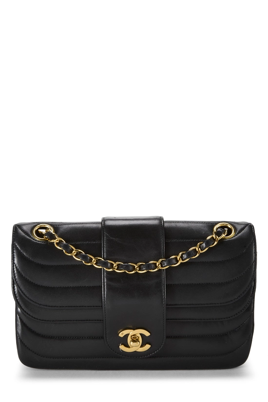 Black Lambskin Horizontal Flap 9", , large image number 0