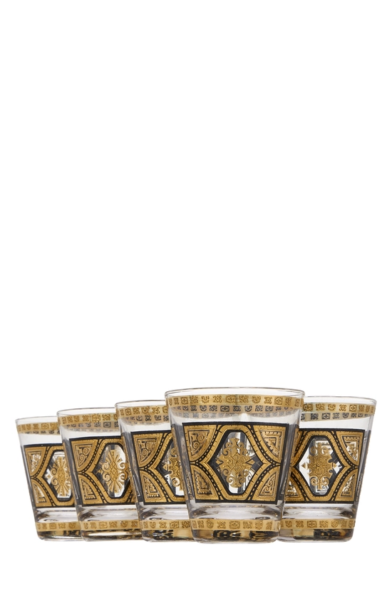 Gold 22k Gilded Baroque Footed Glassware Set of 5, , large image number 2