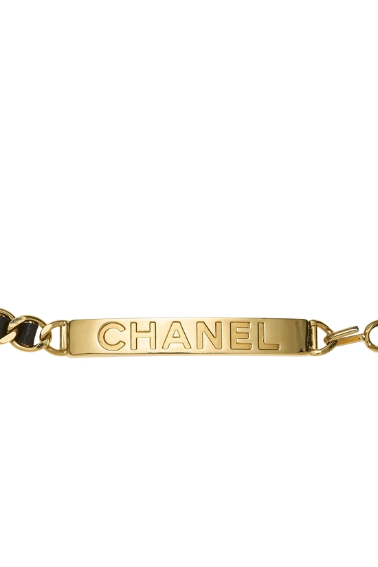 Black & Gold Logo Chain Belt, , large image number 1