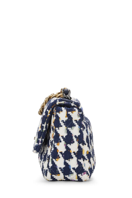 Blue & Multicolor Quilted Tweed 19 Flap Bag Medium