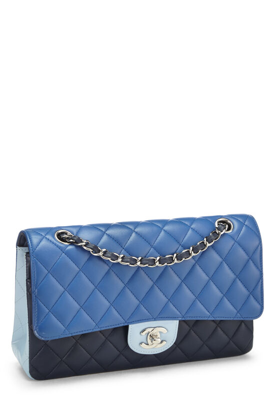 Chanel Blue Quilted Lambskin Classic Double Flap Medium