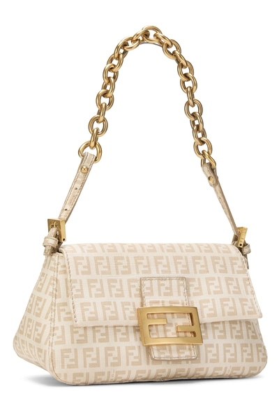 Fendi White  Zucchino Coated Canvas Mama Mini — photo 2