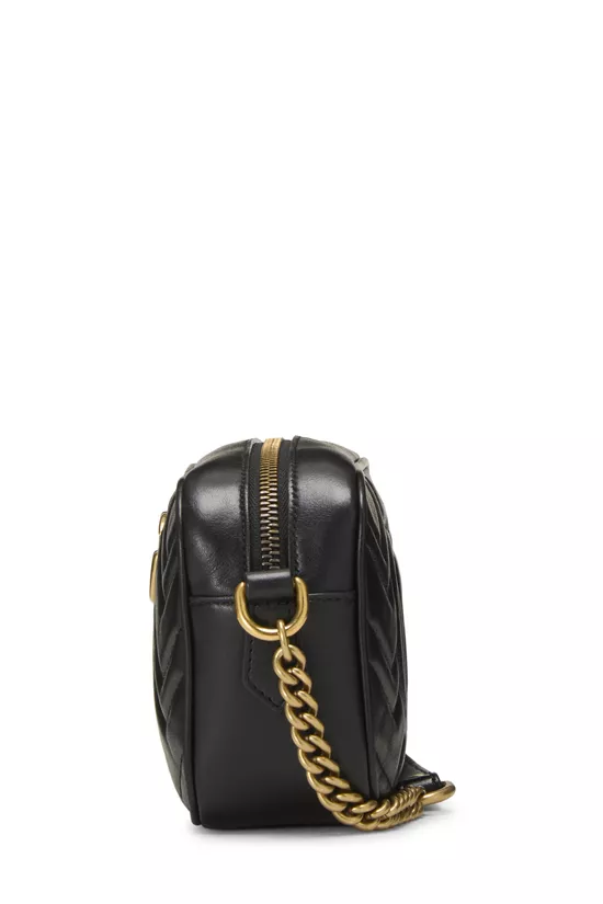 Black Leather GG Marmont Crossbody Mini, , large image number 2