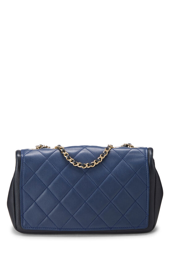 Navy & Black Quilted Lambskin Graphic Flap Small, , large image number 3