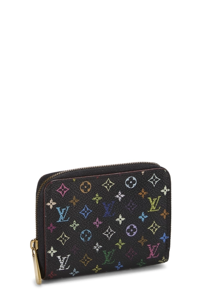 Takashi Murakami x Louis Vuitton Black Monogram Multicolore Zippy Coin Purse, , large