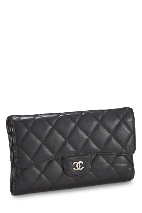 Black Quilted Lambskin Classic Wallet, , large image number 1