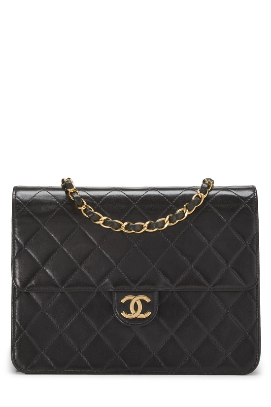 Black Quilted Lambskin Ex Flap Small, , large image number 0