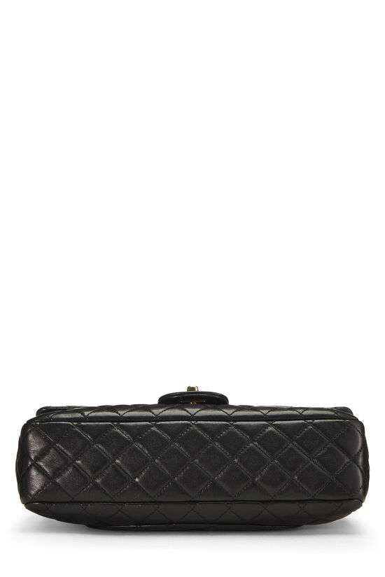 Rare Chanel Classic single flap shoulder bag in black/beige quilted lambskin,  SHW For Sale at 1stDibs