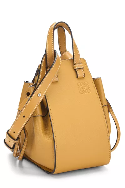 Yellow Calfskin Hammock Drawstring Bag Mini, , large