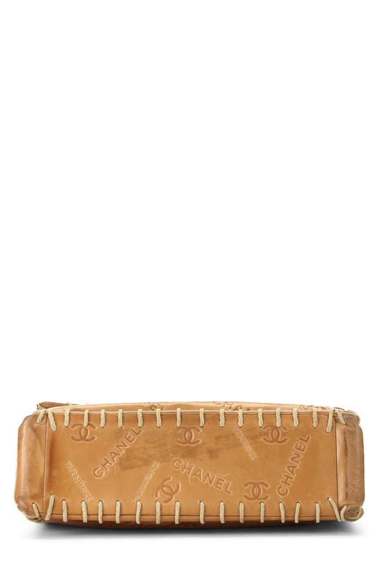 Brown Debossed Logo Calfskin Half Flap Maxi, , large image number 4