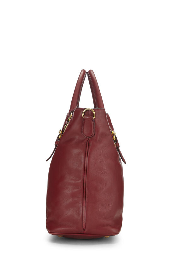 Red Calfskin Convertible Buckle Handbag, , large image number 3