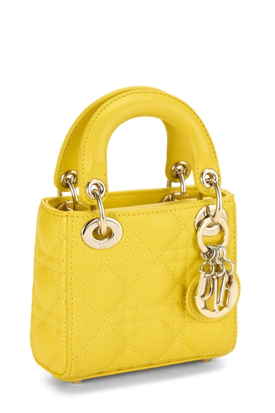 Christian Dior Yellow Lambskin Lady Dior Micro — photo 2