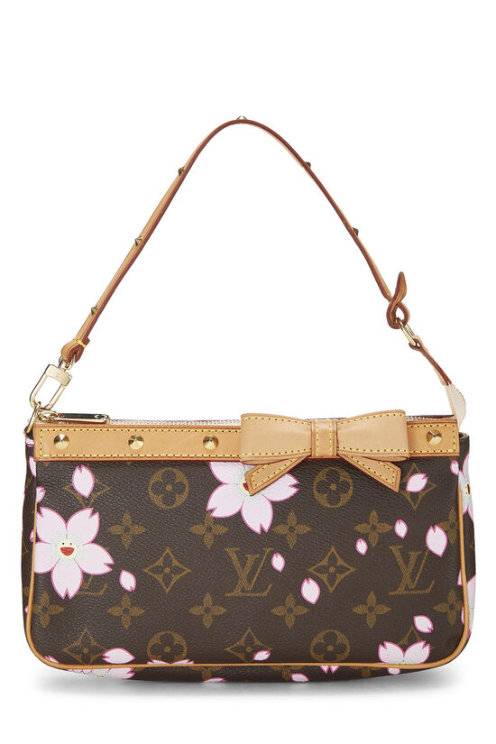 Louis Vuitton x Takashi Murakami monogram brown cherry blossom pochette  shoulder bag